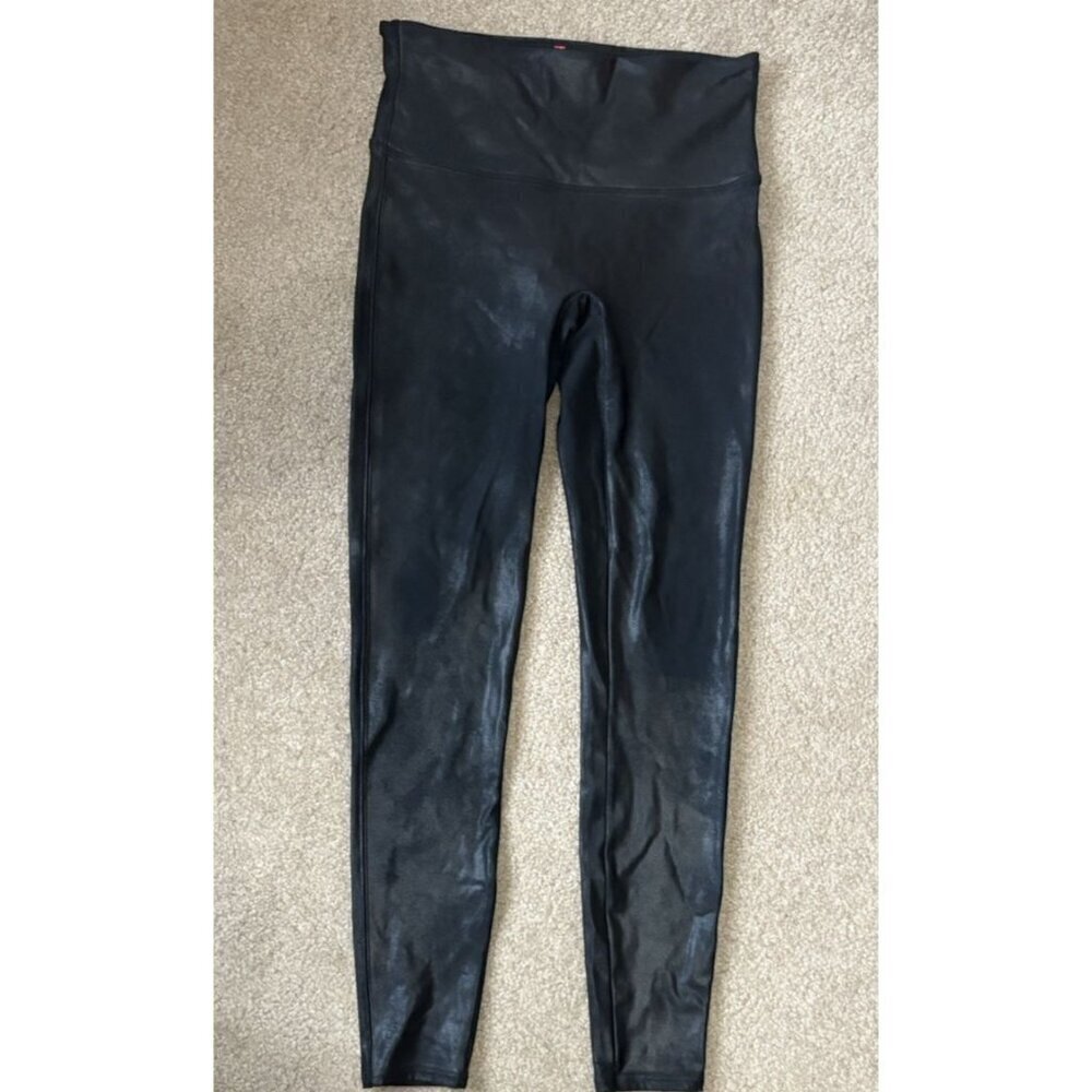 Spanx Faux Leather Leggings for Women, Size Large Black